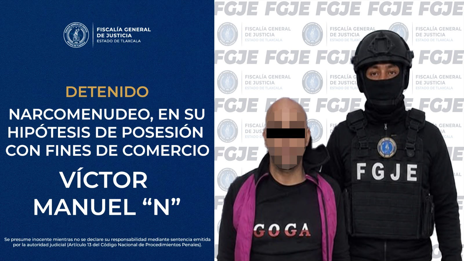 En Apizaco, detiene FGJE a hombre por presunto narcomenudeo